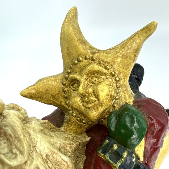 Vintage 1994 Ila Lefever Enesco Santa Resting on the Moon Holding Star Folk Art - Picture 15 of 15